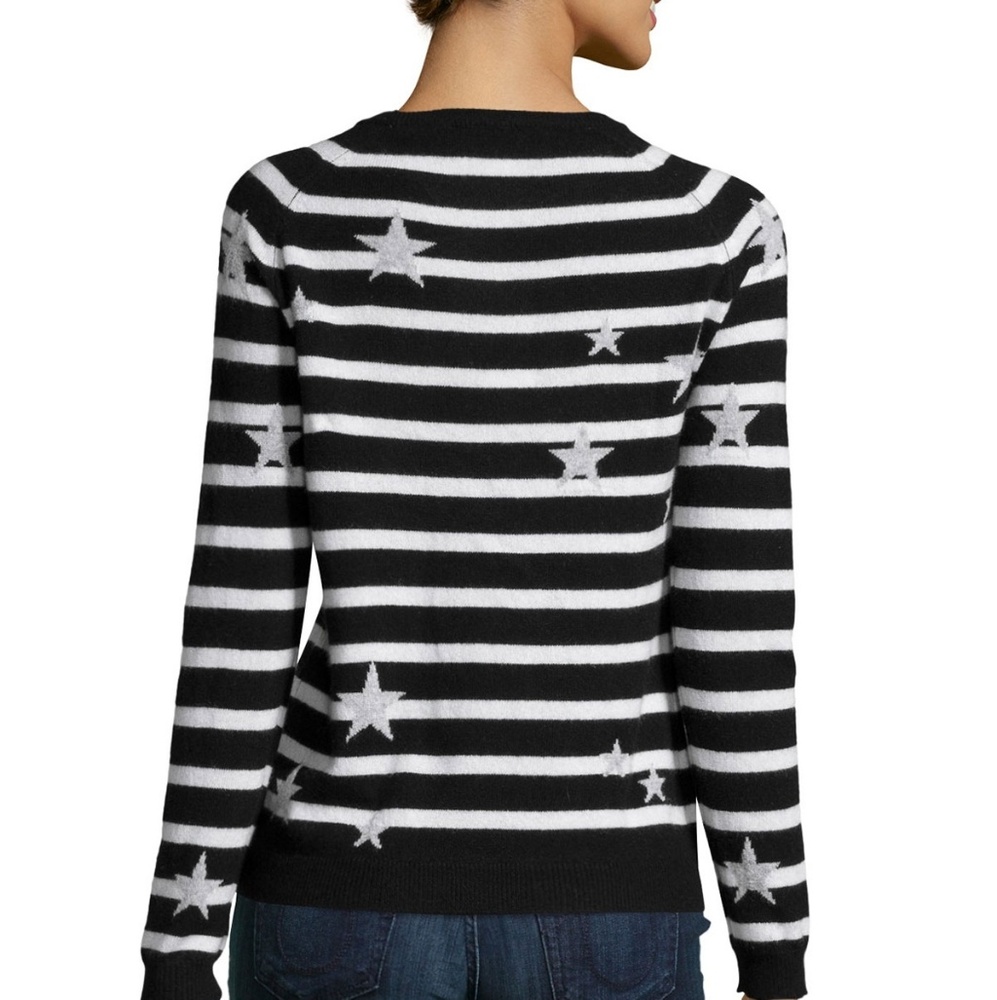 SALE! Philosophy Stripe Star Sweater 100% Cashmere - Picture 2 of 8